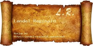 Lendel Reginald névjegykártya